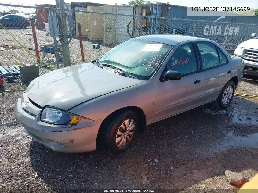 2003 Chevrolet Cavalier VIN: 1G1JC52F437145699 Lot: 42679600