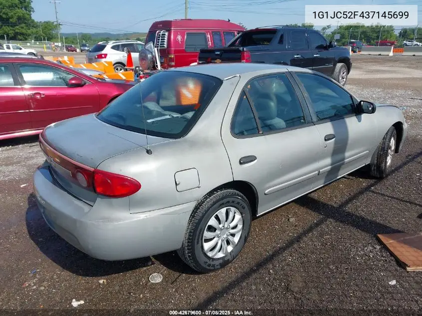 2003 Chevrolet Cavalier VIN: 1G1JC52F437145699 Lot: 42679600