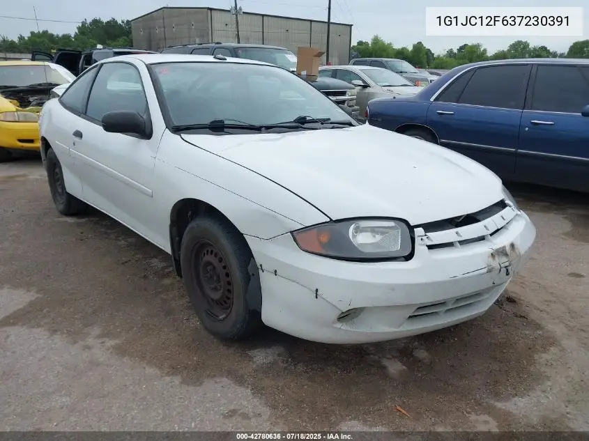 2003 Chevrolet Cavalier VIN: 1G1JC12F637230391 Lot: 42780636