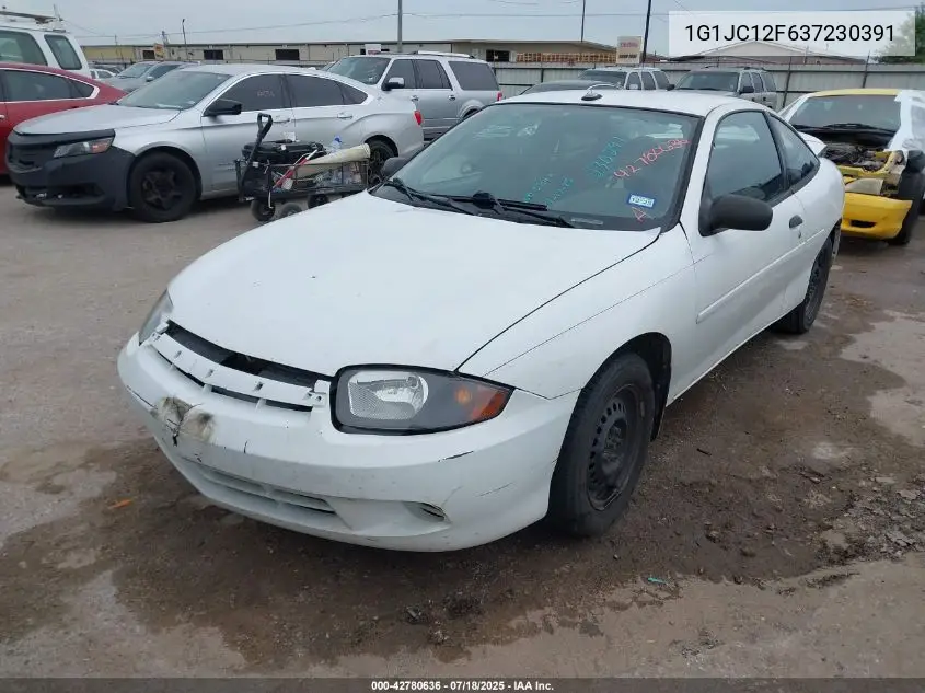 2003 Chevrolet Cavalier VIN: 1G1JC12F637230391 Lot: 42780636