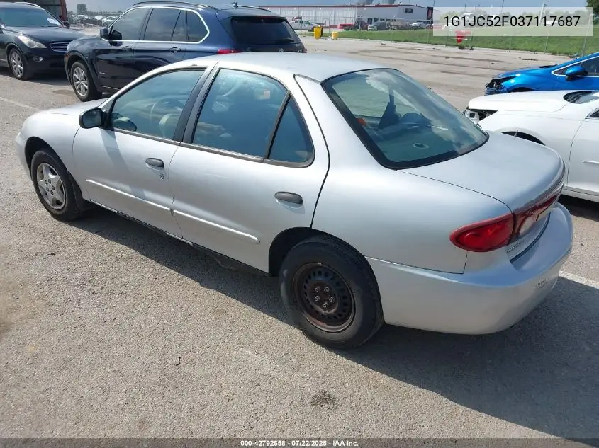 2003 Chevrolet Cavalier VIN: 1G1JC52F037117687 Lot: 42792658