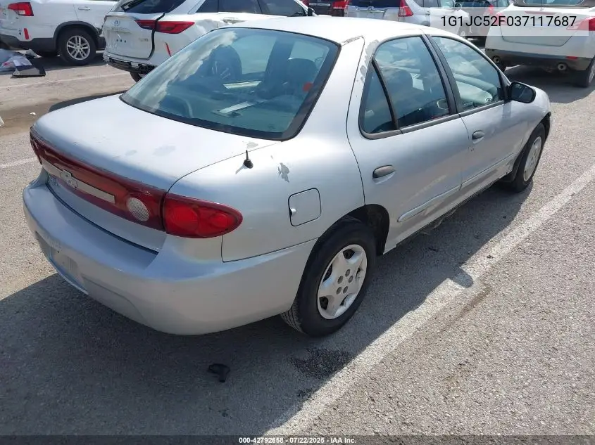 2003 Chevrolet Cavalier VIN: 1G1JC52F037117687 Lot: 42792658
