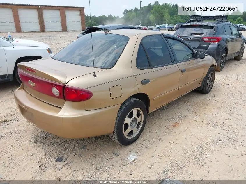 2004 Chevrolet Cavalier VIN: 1G1JC52F247220661 Lot: 42693849