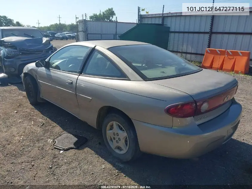 2004 Chevrolet Cavalier VIN: 1G1JC12F647277115 Lot: 42701579