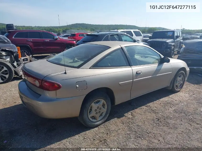 2004 Chevrolet Cavalier VIN: 1G1JC12F647277115 Lot: 42701579