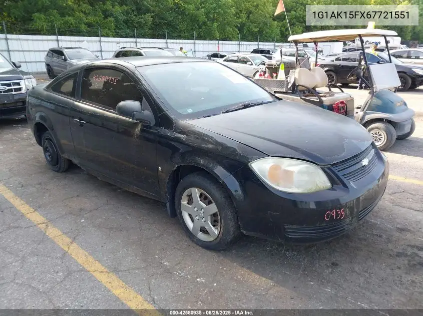 2006 Chevrolet Cobalt Ls VIN: 1G1AK15FX67721551 Lot: 42580935