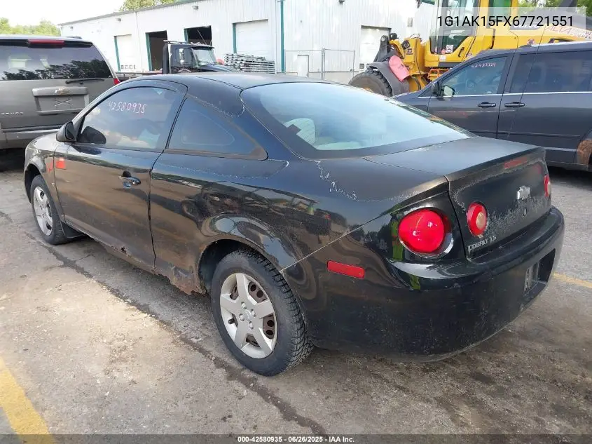 2006 Chevrolet Cobalt Ls VIN: 1G1AK15FX67721551 Lot: 42580935