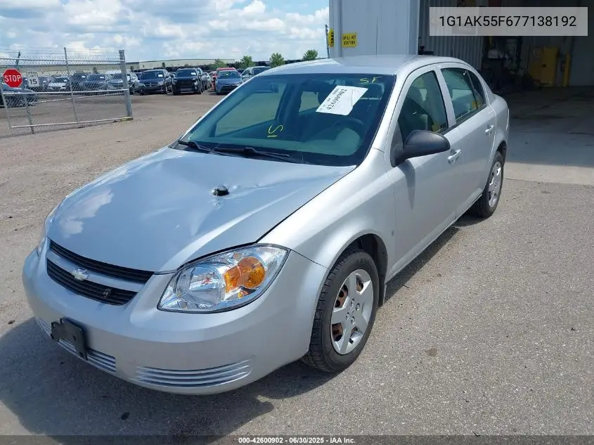 2007 Chevrolet Cobalt Ls VIN: 1G1AK55F677138192 Lot: 42600902