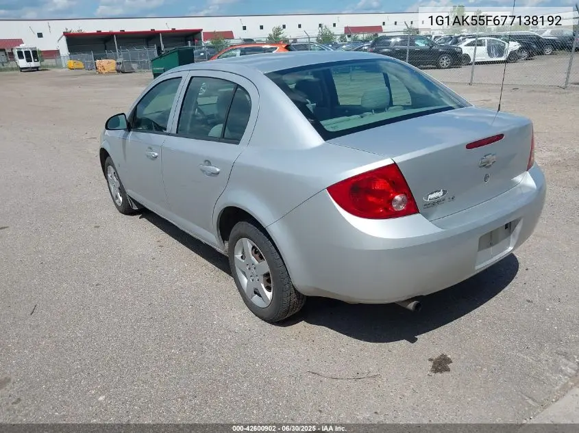 2007 Chevrolet Cobalt Ls VIN: 1G1AK55F677138192 Lot: 42600902