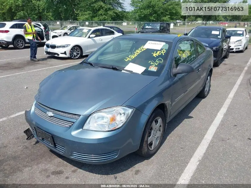 2007 Chevrolet Cobalt Ls VIN: 1G1AK15F077316963 Lot: 42608555