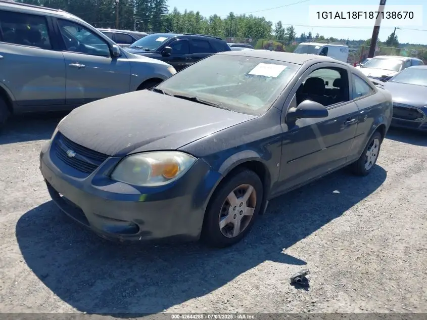 2008 Chevrolet Cobalt Lt VIN: 1G1AL18F187138670 Lot: 42644285