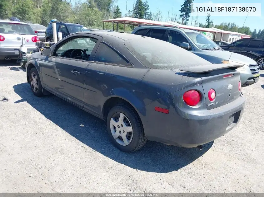 2008 Chevrolet Cobalt Lt VIN: 1G1AL18F187138670 Lot: 42644285