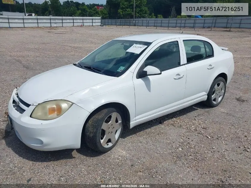 2010 Chevrolet Cobalt Lt VIN: 1G1AF5F51A7216251 Lot: 42635507