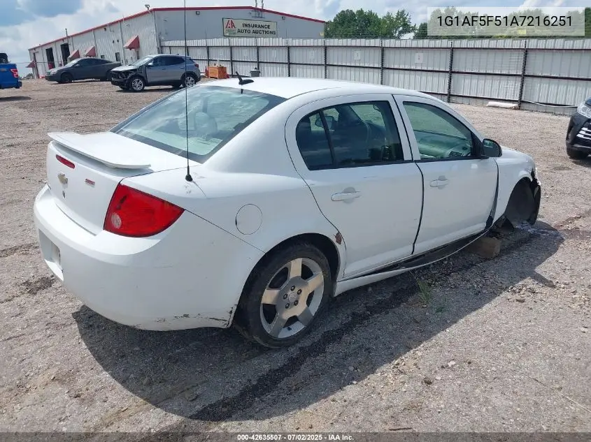 2010 Chevrolet Cobalt Lt VIN: 1G1AF5F51A7216251 Lot: 42635507