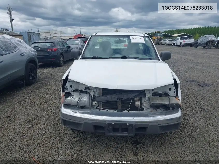 2007 Chevrolet Colorado Work Truck VIN: 1GCCS14E078233018 Lot: 42244300