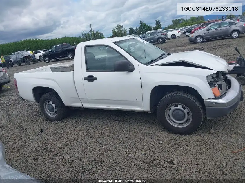 2007 Chevrolet Colorado Work Truck VIN: 1GCCS14E078233018 Lot: 42244300