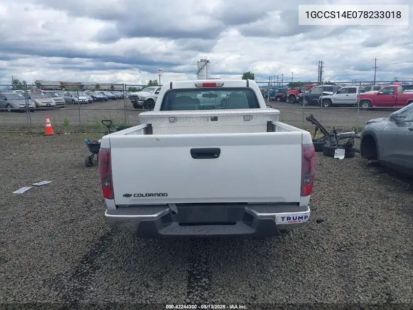 2007 Chevrolet Colorado Work Truck VIN: 1GCCS14E078233018 Lot: 42244300