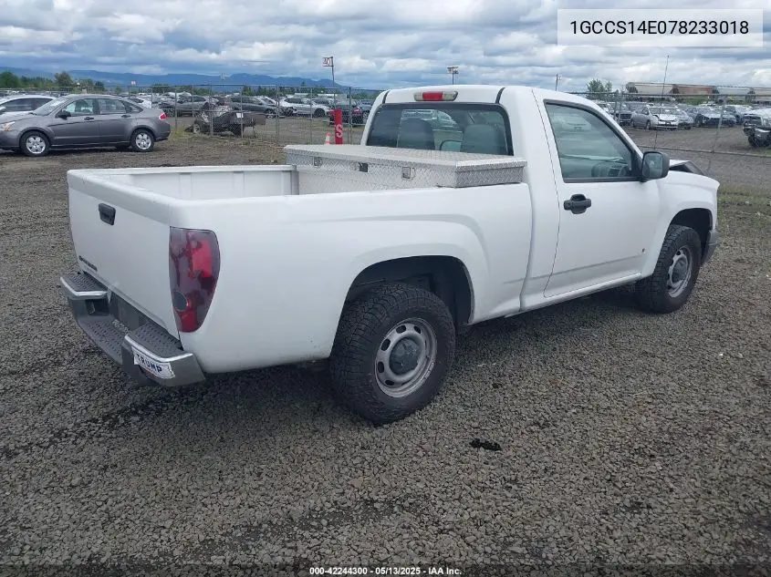 2007 Chevrolet Colorado Work Truck VIN: 1GCCS14E078233018 Lot: 42244300