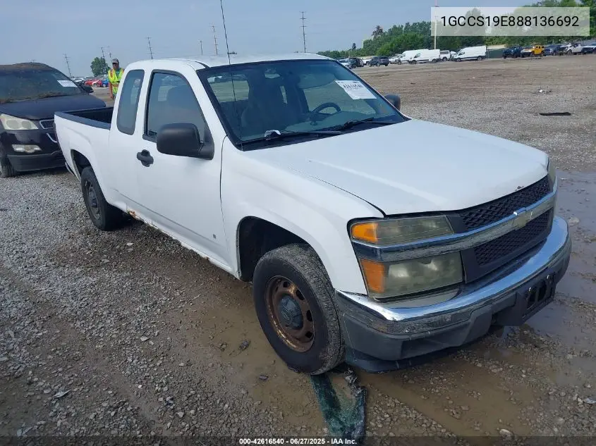 2008 Chevrolet Colorado Work Truck VIN: 1GCCS19E888136692 Lot: 42616540