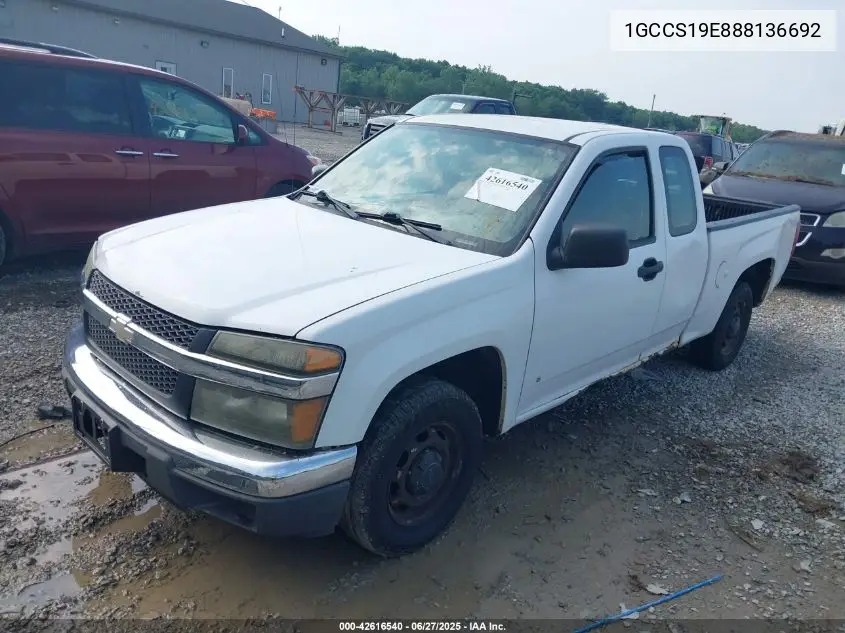 2008 Chevrolet Colorado Work Truck VIN: 1GCCS19E888136692 Lot: 42616540