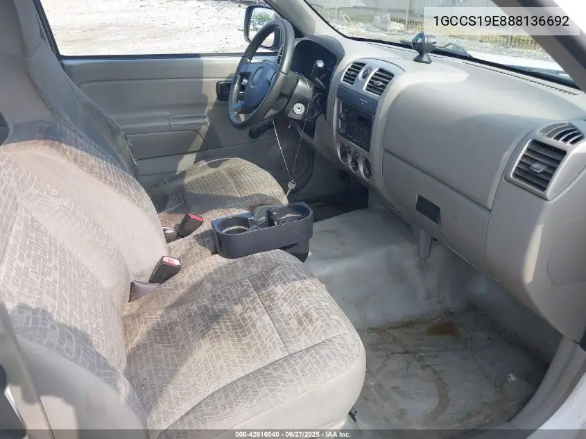 2008 Chevrolet Colorado Work Truck VIN: 1GCCS19E888136692 Lot: 42616540