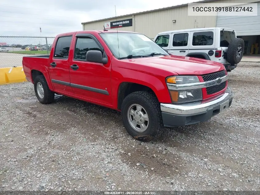 2008 Chevrolet Colorado Lt VIN: 1GCCS139188127442 Lot: 42634811