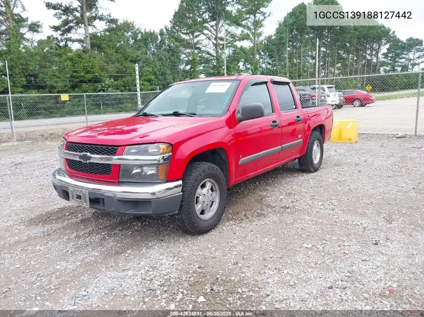 2008 Chevrolet Colorado Lt VIN: 1GCCS139188127442 Lot: 42634811