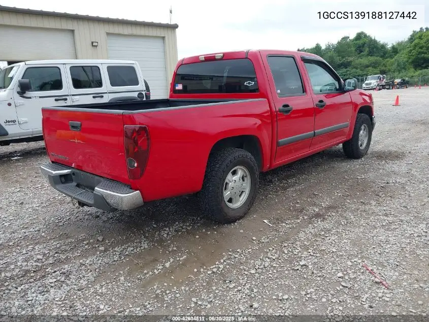 2008 Chevrolet Colorado Lt VIN: 1GCCS139188127442 Lot: 42634811