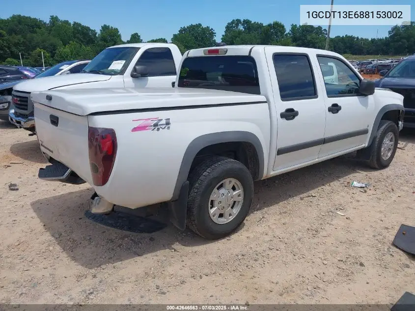 2008 Chevrolet Colorado Lt VIN: 1GCDT13E688153002 Lot: 42646563