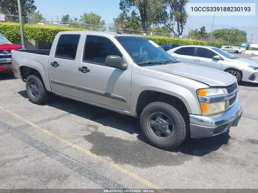 2008 Chevrolet Colorado Lt VIN: 1GCCS339188230193 Lot: 42781521