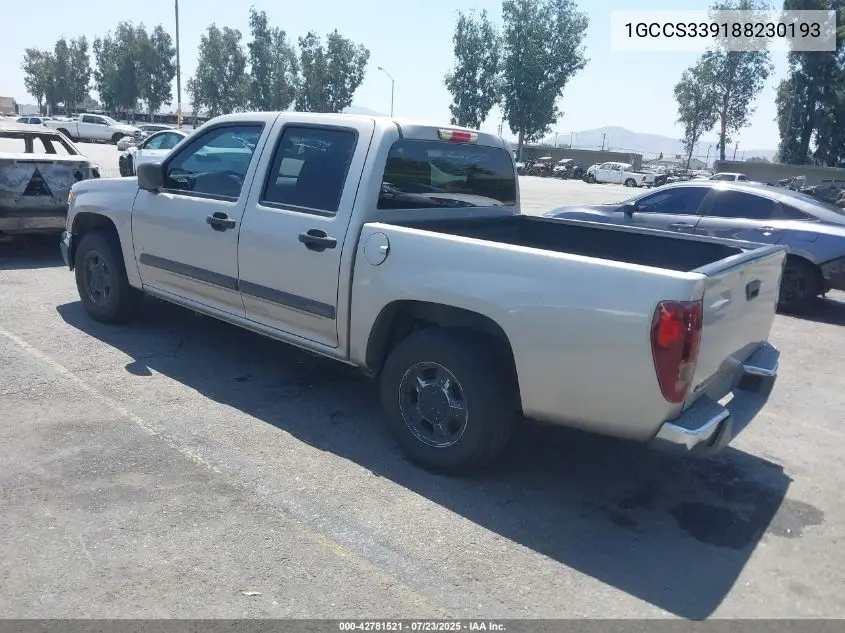 2008 Chevrolet Colorado Lt VIN: 1GCCS339188230193 Lot: 42781521