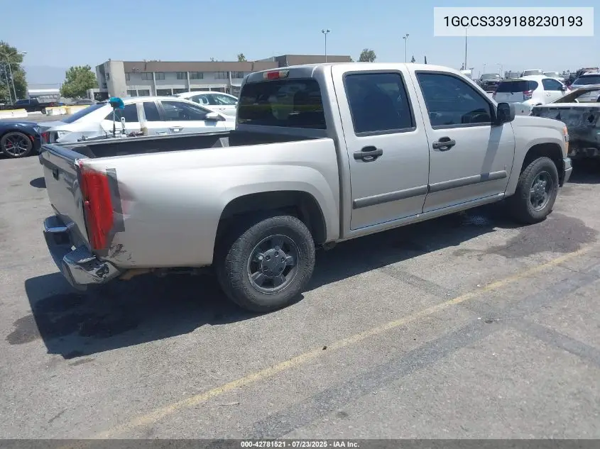 2008 Chevrolet Colorado Lt VIN: 1GCCS339188230193 Lot: 42781521