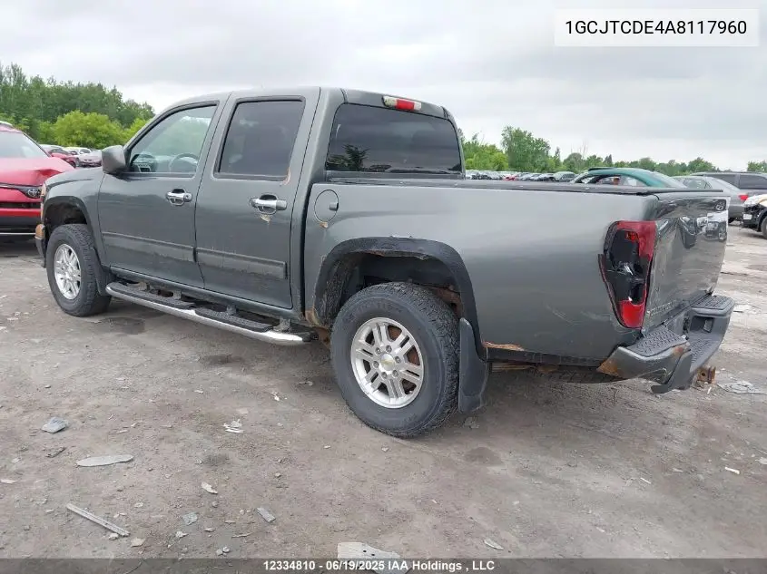 2010 Chevrolet Colorado Lt VIN: 1GCJTCDE4A8117960 Lot: 12334810