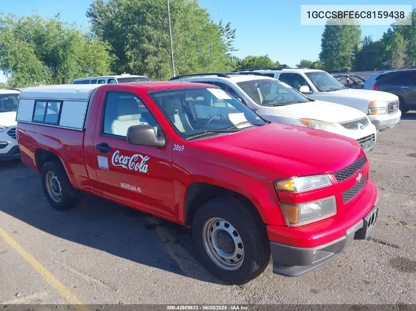 2012 Chevrolet Colorado Work Truck VIN: 1GCCSBFE6C8159438 Lot: 42609633