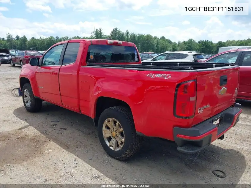 2015 Chevrolet Colorado Lt VIN: 1GCHTBE31F1151831 Lot: 42632869