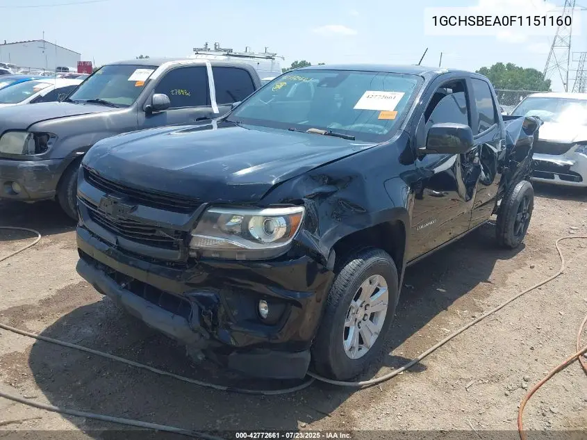 2015 Chevrolet Colorado Lt VIN: 1GCHSBEA0F1151160 Lot: 42772661