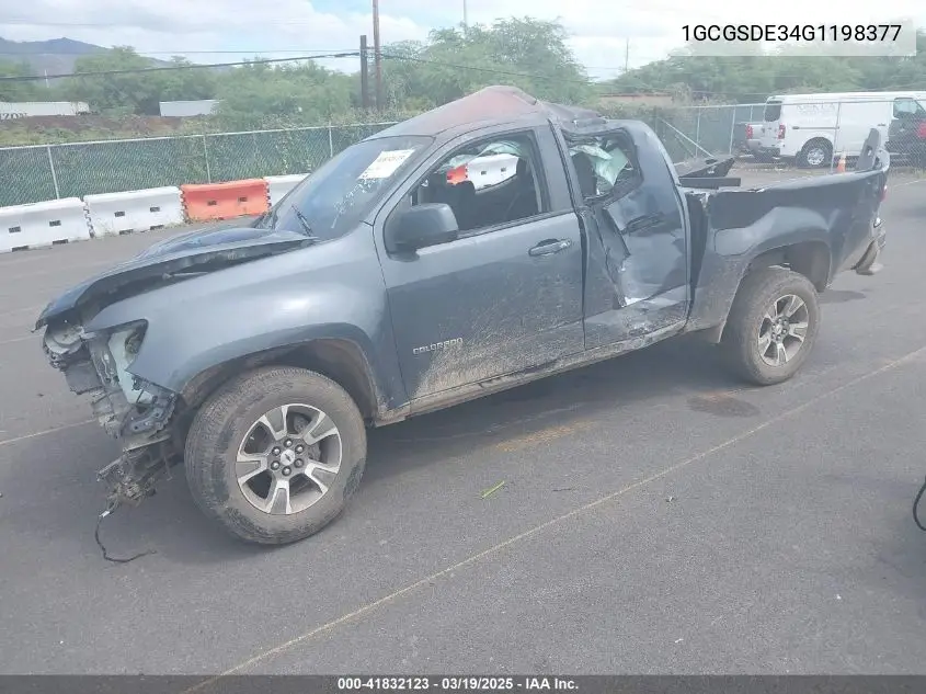 2016 Chevrolet Colorado Z71 VIN: 1GCGSDE34G1198377 Lot: 41832123