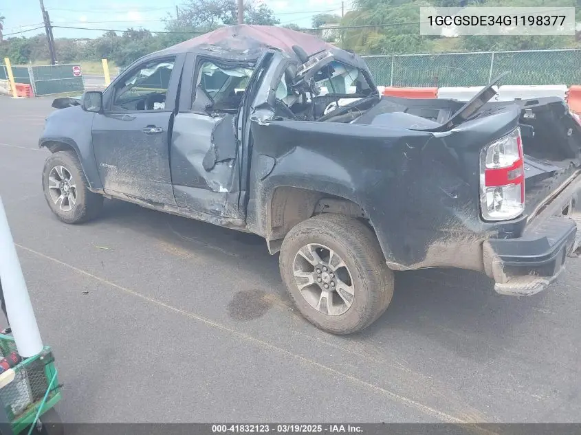2016 Chevrolet Colorado Z71 VIN: 1GCGSDE34G1198377 Lot: 41832123