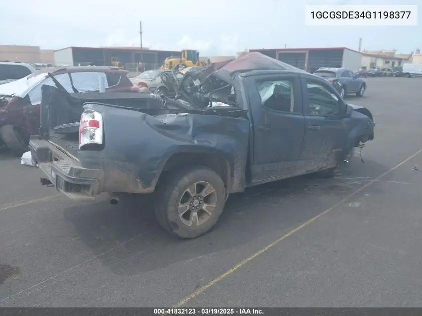 2016 Chevrolet Colorado Z71 VIN: 1GCGSDE34G1198377 Lot: 41832123