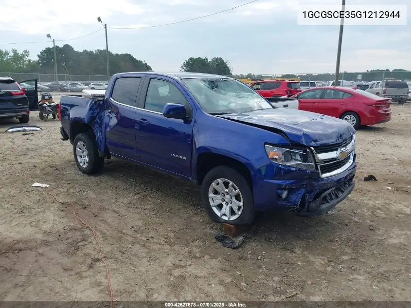 2016 Chevrolet Colorado Lt VIN: 1GCGSCE35G1212944 Lot: 42627878
