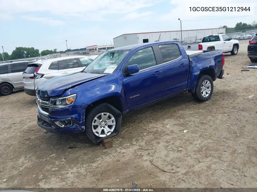 2016 Chevrolet Colorado Lt VIN: 1GCGSCE35G1212944 Lot: 42627878