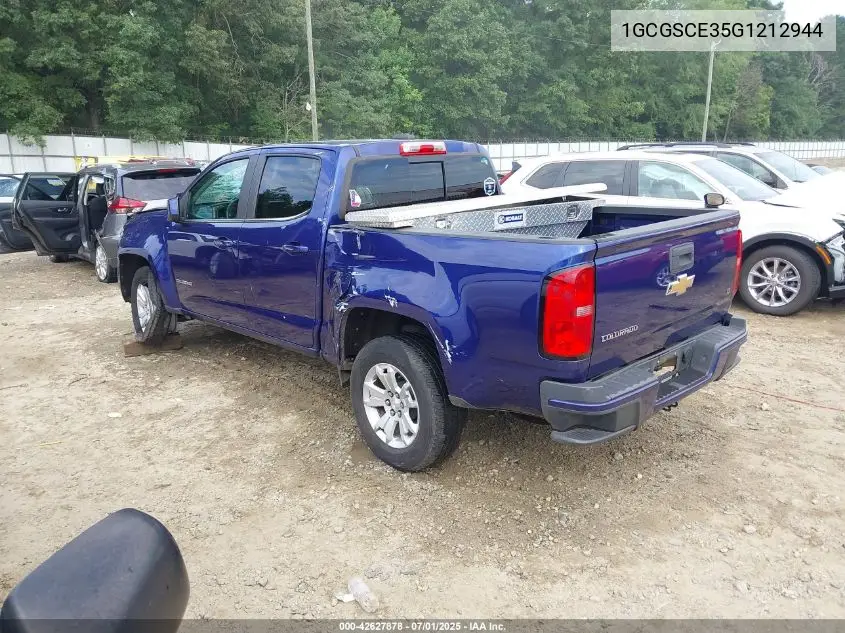 2016 Chevrolet Colorado Lt VIN: 1GCGSCE35G1212944 Lot: 42627878