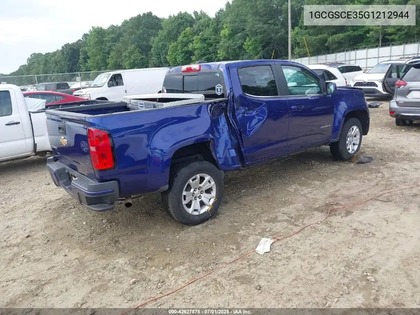 2016 Chevrolet Colorado Lt VIN: 1GCGSCE35G1212944 Lot: 42627878
