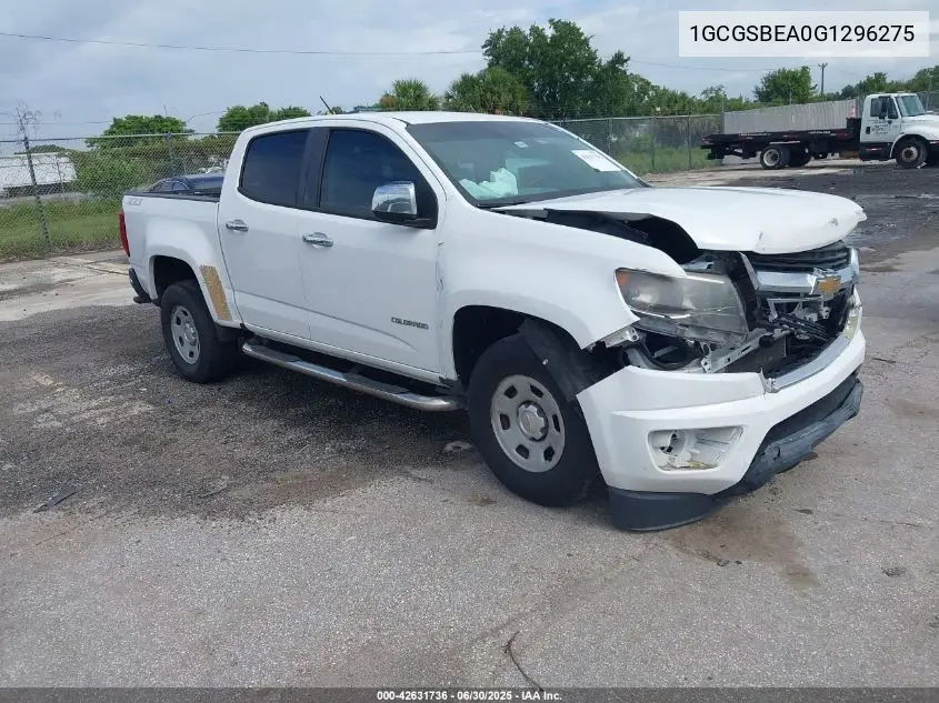 2016 Chevrolet Colorado Wt VIN: 1GCGSBEA0G1296275 Lot: 42631736