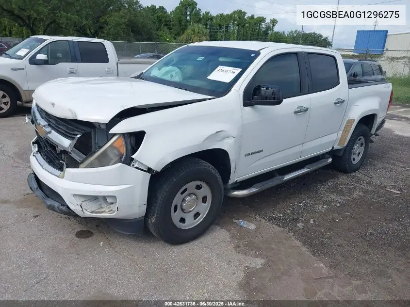 2016 Chevrolet Colorado Wt VIN: 1GCGSBEA0G1296275 Lot: 42631736