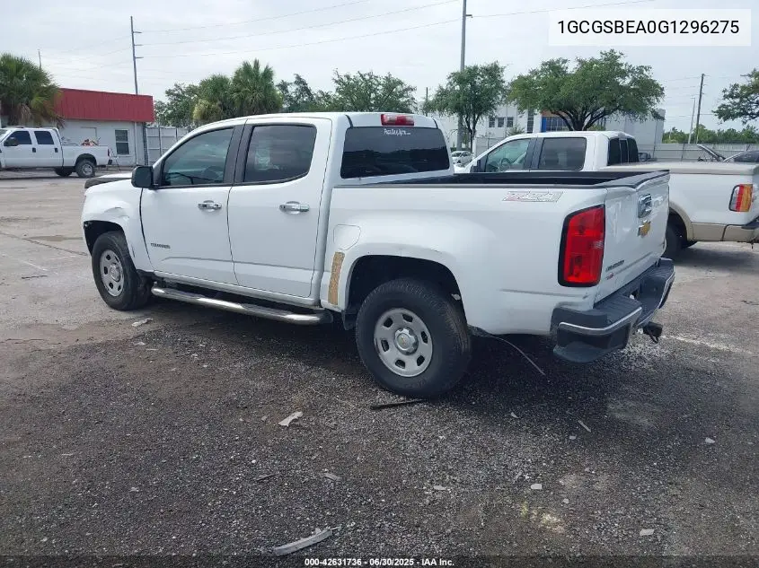 2016 Chevrolet Colorado Wt VIN: 1GCGSBEA0G1296275 Lot: 42631736