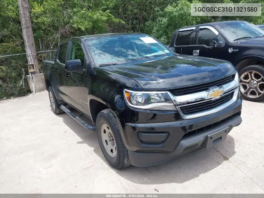 2016 Chevrolet Colorado Lt VIN: 1GCGSCE31G1321580 Lot: 42644738