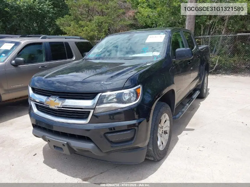 2016 Chevrolet Colorado Lt VIN: 1GCGSCE31G1321580 Lot: 42644738