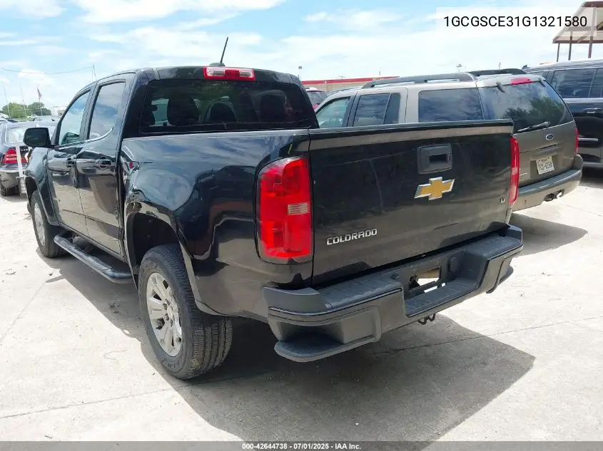 2016 Chevrolet Colorado Lt VIN: 1GCGSCE31G1321580 Lot: 42644738
