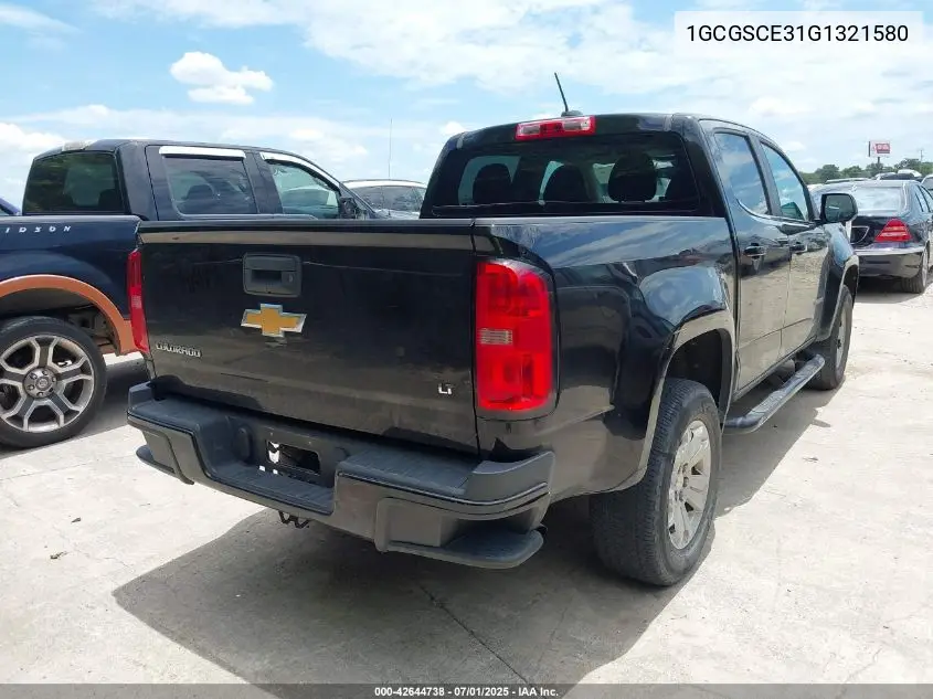 2016 Chevrolet Colorado Lt VIN: 1GCGSCE31G1321580 Lot: 42644738